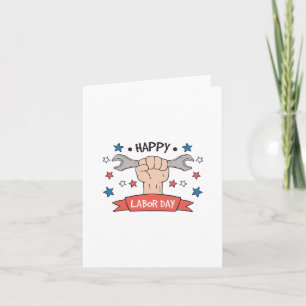 Labour Day Graphic Badge Colour Design Card