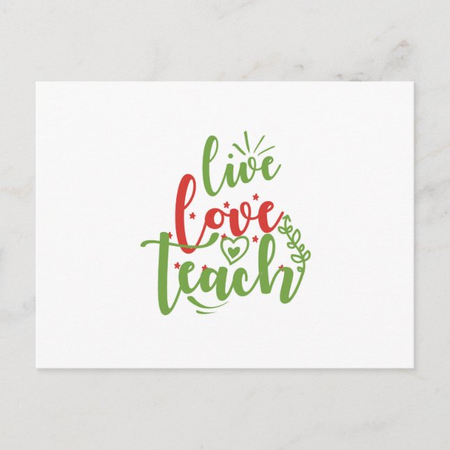 Labour day live love teach holiday postcard (Front)