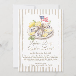 Labour Day Oyster Roast Invitation  Patriotic Coas