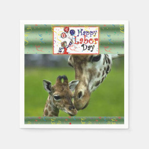 Labour Day Paper Napkins Giraffe
