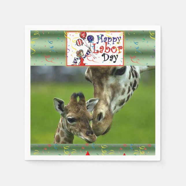 Labour Day Paper Napkins Giraffe (Front)