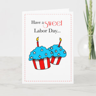 Labour Day Patriotic Cupcakes Card
