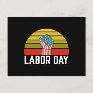 Labour Day Retro Vintage Postcard