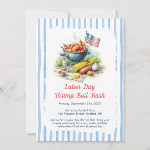 Labour Day Shrimp Boil Invitation – Patriotic Sea