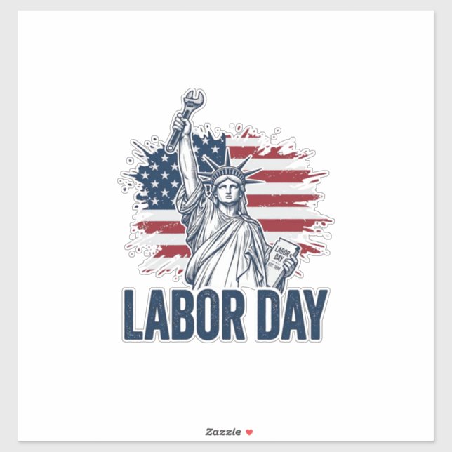 Labour Day Statue of Liberty Patriotic Worker Desi (Sheet)