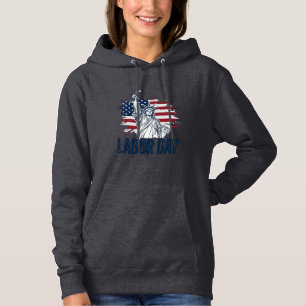 Labour Day Statue of Liberty Patriotic Worker Desi Hoodie