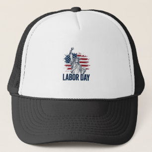 Labour Day Statue of Liberty Patriotic Worker Desi Trucker Hat
