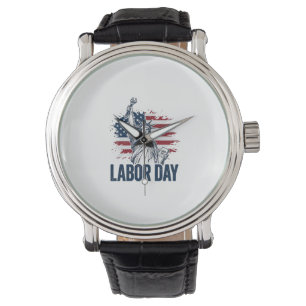 Labour Day Statue of Liberty Patriotic Worker Desi Watch