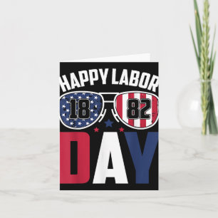 Labour Day Sungles 1882 American Flag Men Women Ki Card