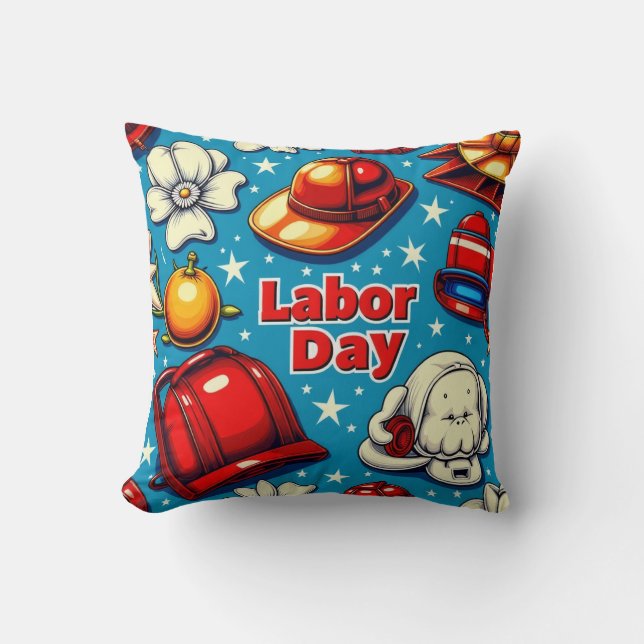 Labour Day Tribute Throw Pillow (Front)