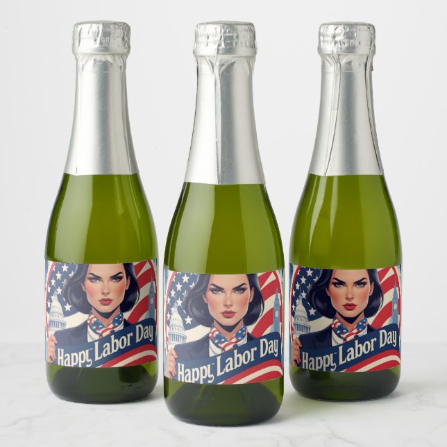 Labour Day Wine Labels – Patriotic Celebration Gif (Bottles)