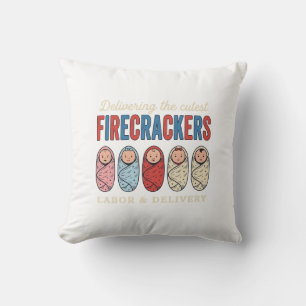 Labour & Delivery Firecrackers Cute Baby Nurse Des Cushion