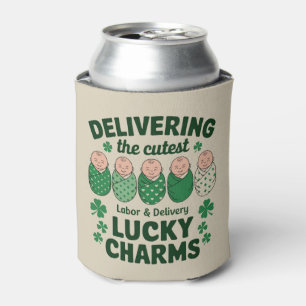 Labour & Delivery Lucky Charm Nurse Shamrock  Can Cooler