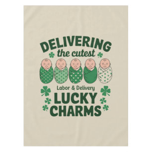 Labour & Delivery Lucky Charm Nurse Shamrock  Tablecloth