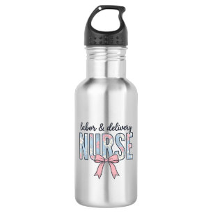 Labour & Delivery Nurse Floral Bow Vintage Shirt D 532 Ml Water Bottle