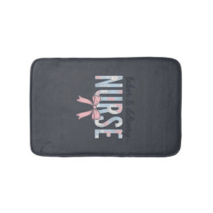 Labour & Delivery Nurse Floral Bow Vintage Shirt D Bath Mat