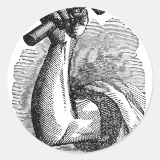 Labour Hand Holding Hammer Classic Round Sticker