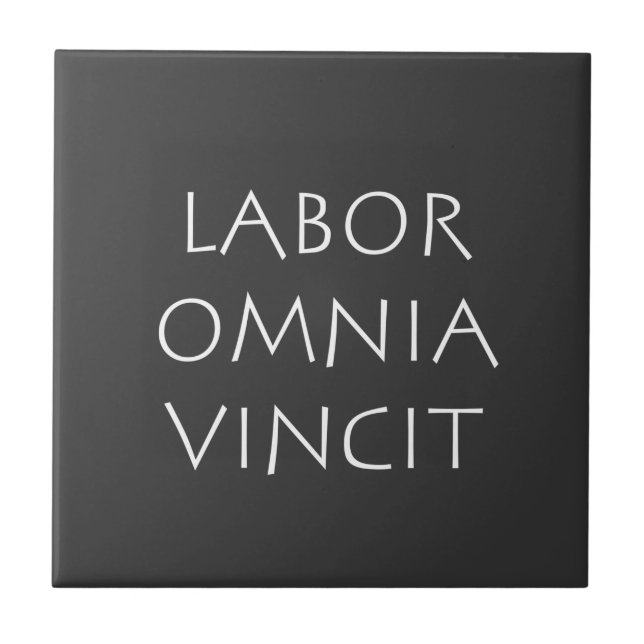 Labour omnia vincit ceramic tile (Front)