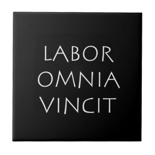 Labour omnia vincit ceramic tile