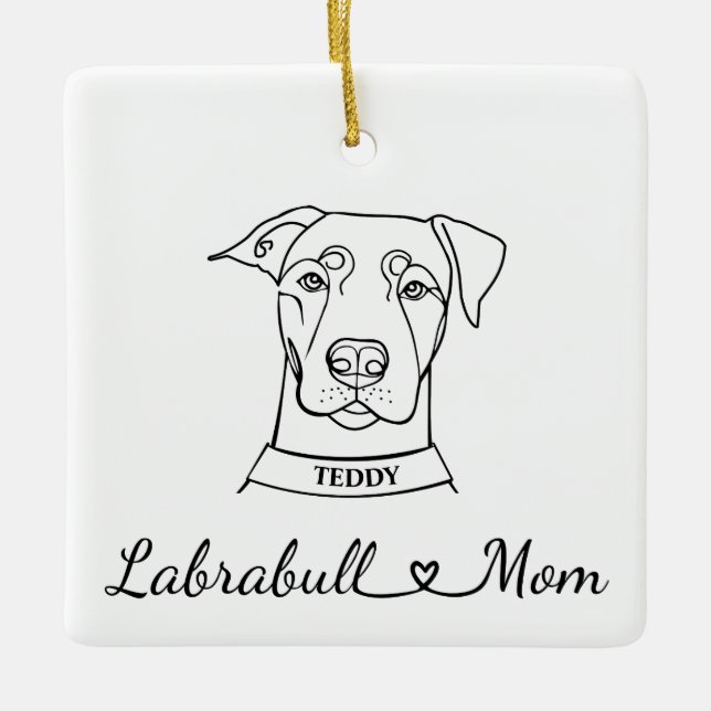 Labrabull Mum Ceramic Ornament (Front)