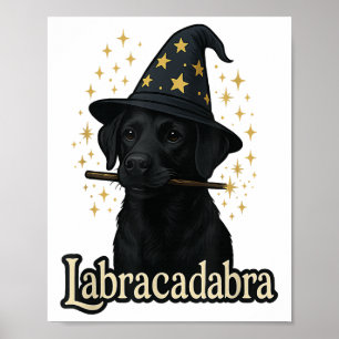 Labracadabra Funny Black Lab Dog Wizard Halloween Poster