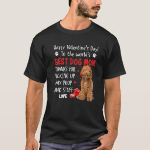 Labradoodle Best Dog Mum Valentines Day Funny Pupp T-Shirt