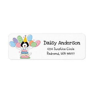 Labradoodle Birthday Party Return Address Label