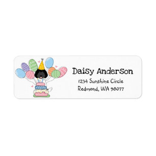 Labradoodle Birthday Party Return Address Label