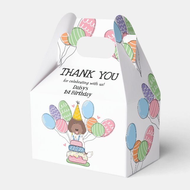 Labradoodle Birthday Thank You Favour Box (Front Side)