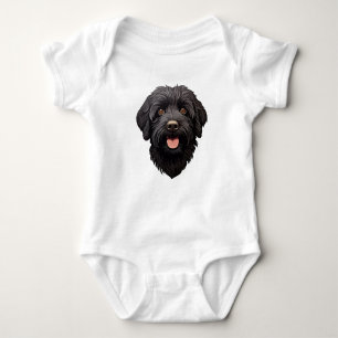 Labradoodle Black Dog Baby Bodysuit