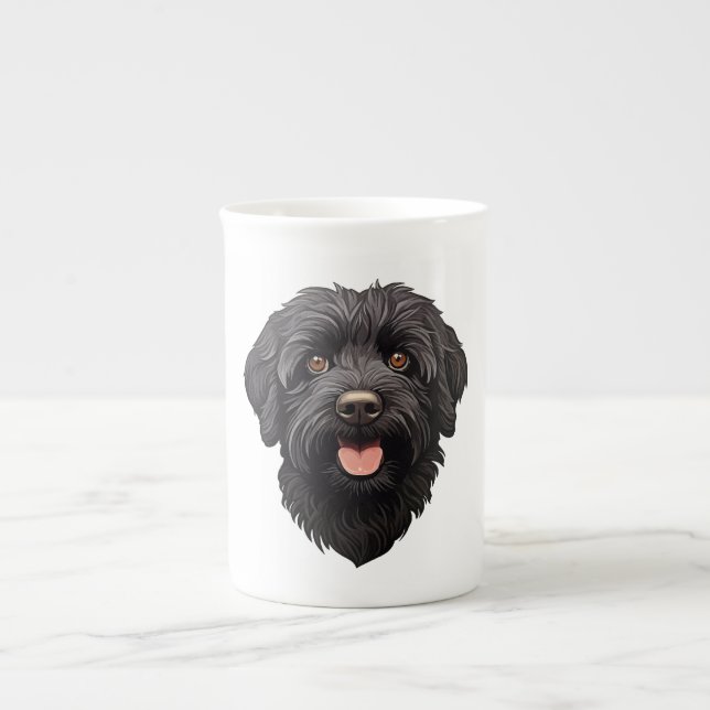 Labradoodle Black Dog Bone China Mug (Front)
