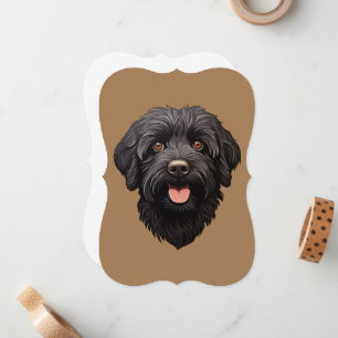 Labradoodle Black Dog Card