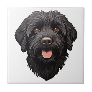 Labradoodle Black Dog Ceramic Tile