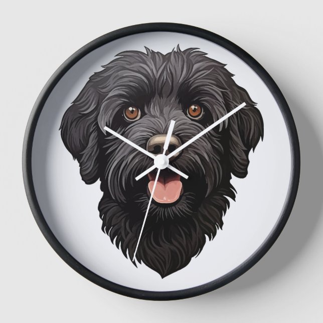 Labradoodle Black Dog Clock (Front)
