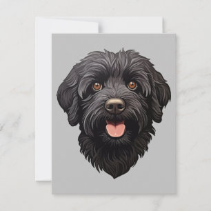 Labradoodle Black Dog Invitation