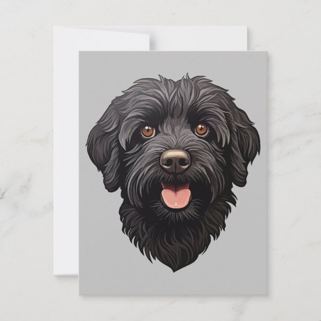Labradoodle Black Dog Invitation (Front)