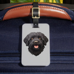 Labradoodle Black Dog Luggage Tag