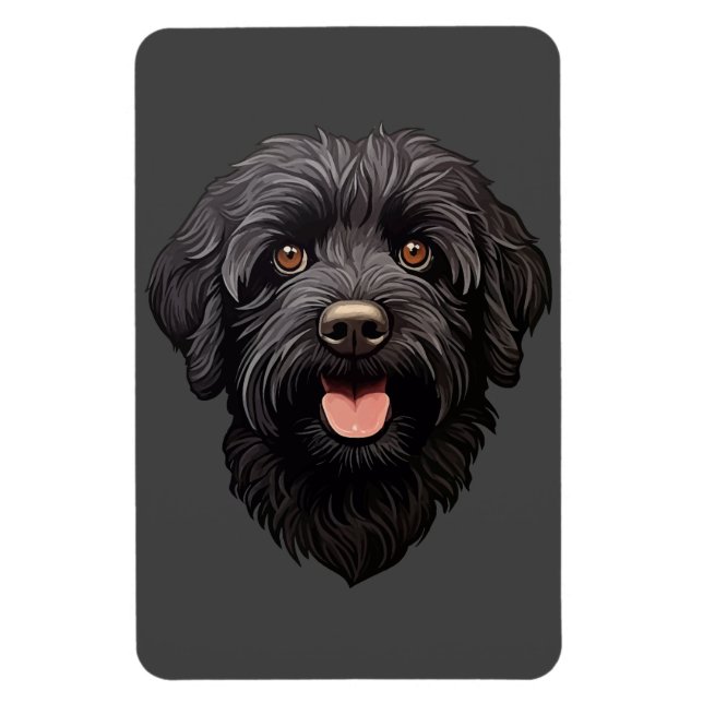 Labradoodle Black Dog Magnet (Vertical)