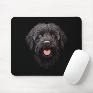 Labradoodle Black Dog Mouse Pad
