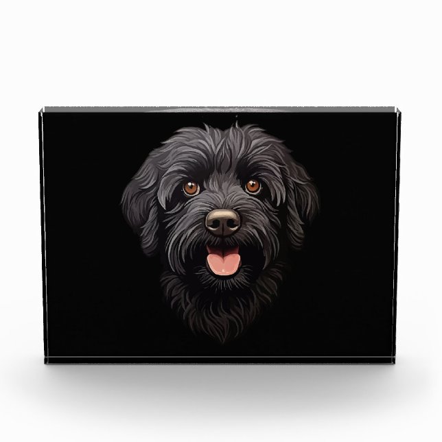 Labradoodle Black Dog Photo Block (Front)