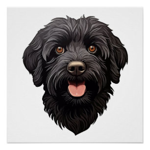 Labradoodle Black Dog Poster