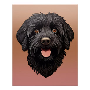 Labradoodle Black Dog Poster