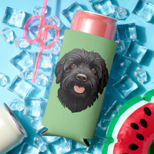 Labradoodle Black Dog Seltzer Can Cooler