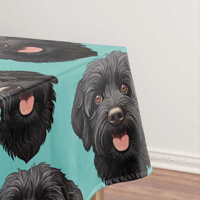Labradoodle Black Dog Tablecloth (In Situ)