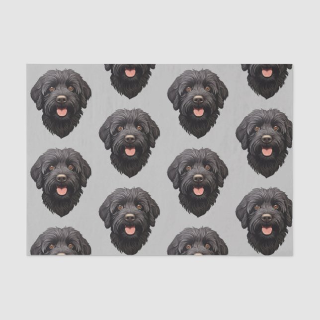 Labradoodle Black Dog Tissue Paper (Front)