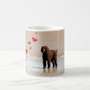 Labradoodle Black with hearts Coffee Mug