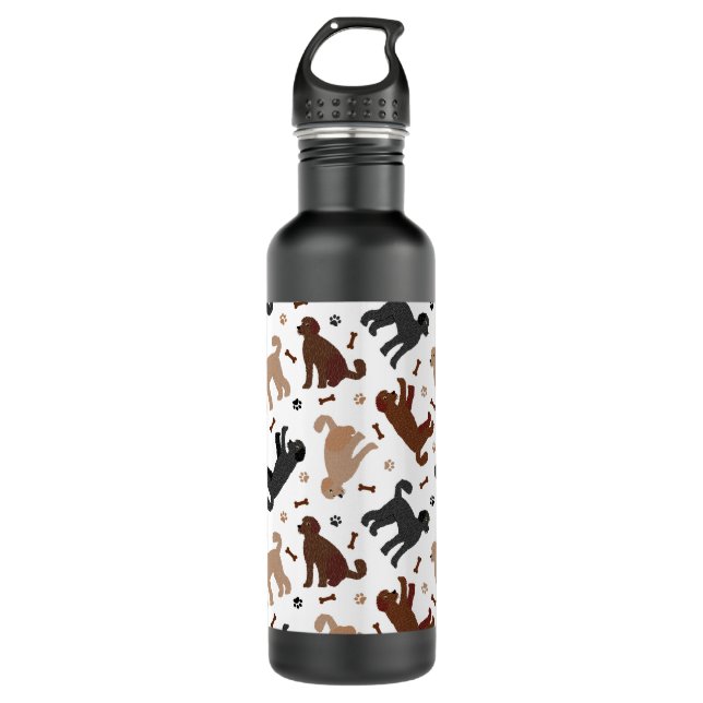 Labradoodle Bones and Paws 710 Ml Water Bottle (Front)
