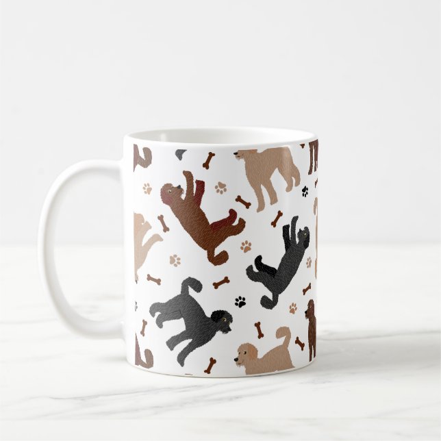 Labradoodle Bones and Paws Coffee Mug (Left)