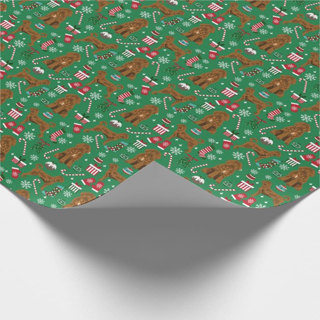 Labradoodle Christmas dog apricot Wrapping Paper (Corner)