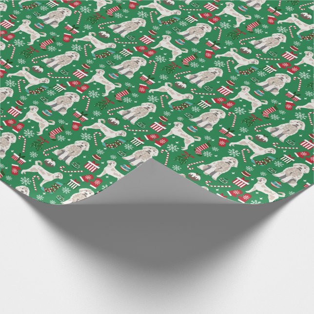 Labradoodle Christmas dog Wrapping Paper (Corner)